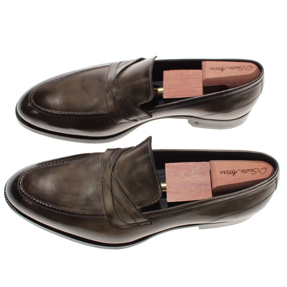 Di Bianco NWB Slip On Loafers Size 43.5 (US 10.5) in Green Leather Made in Italy